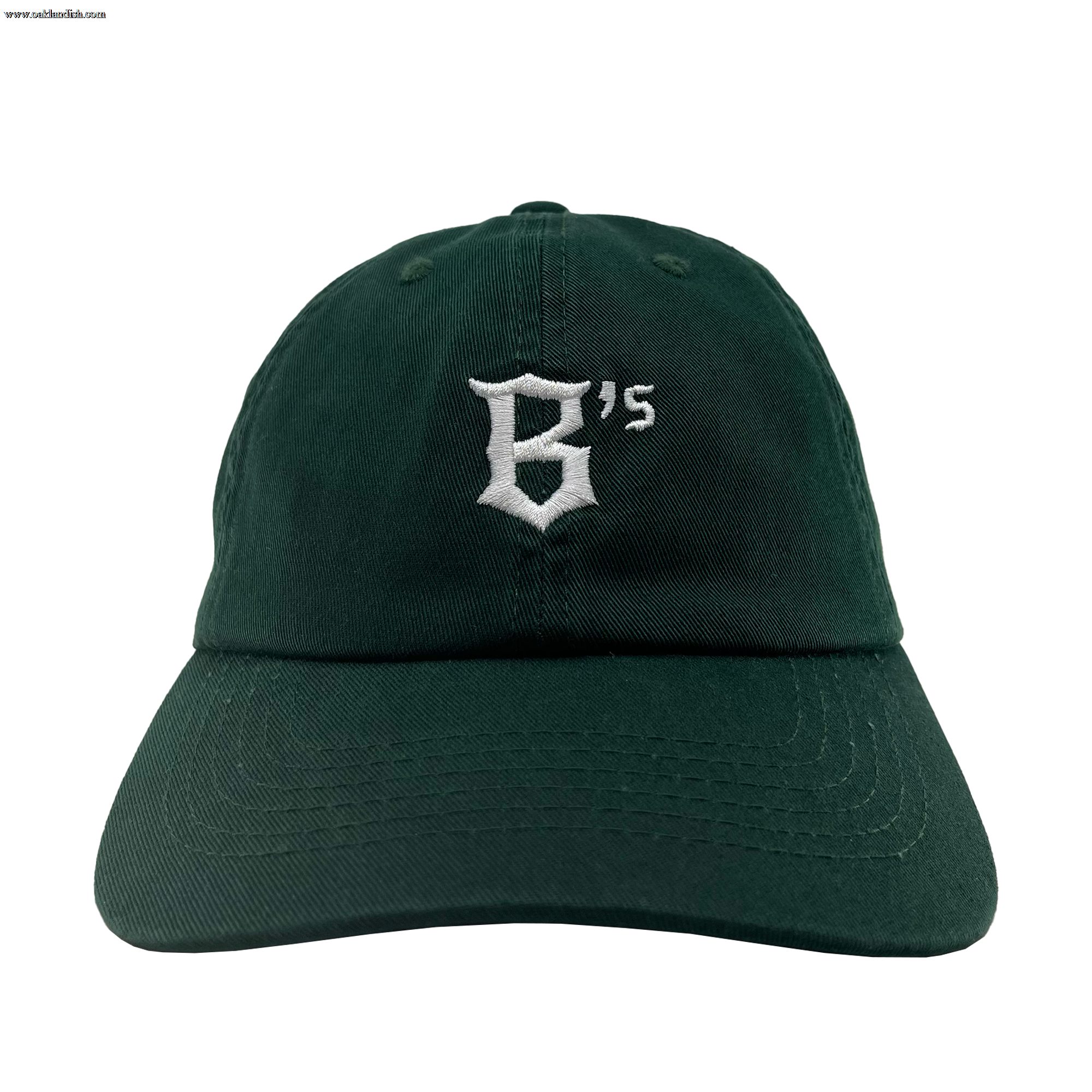 Front view of green Oakland Ballers Dad Hat.