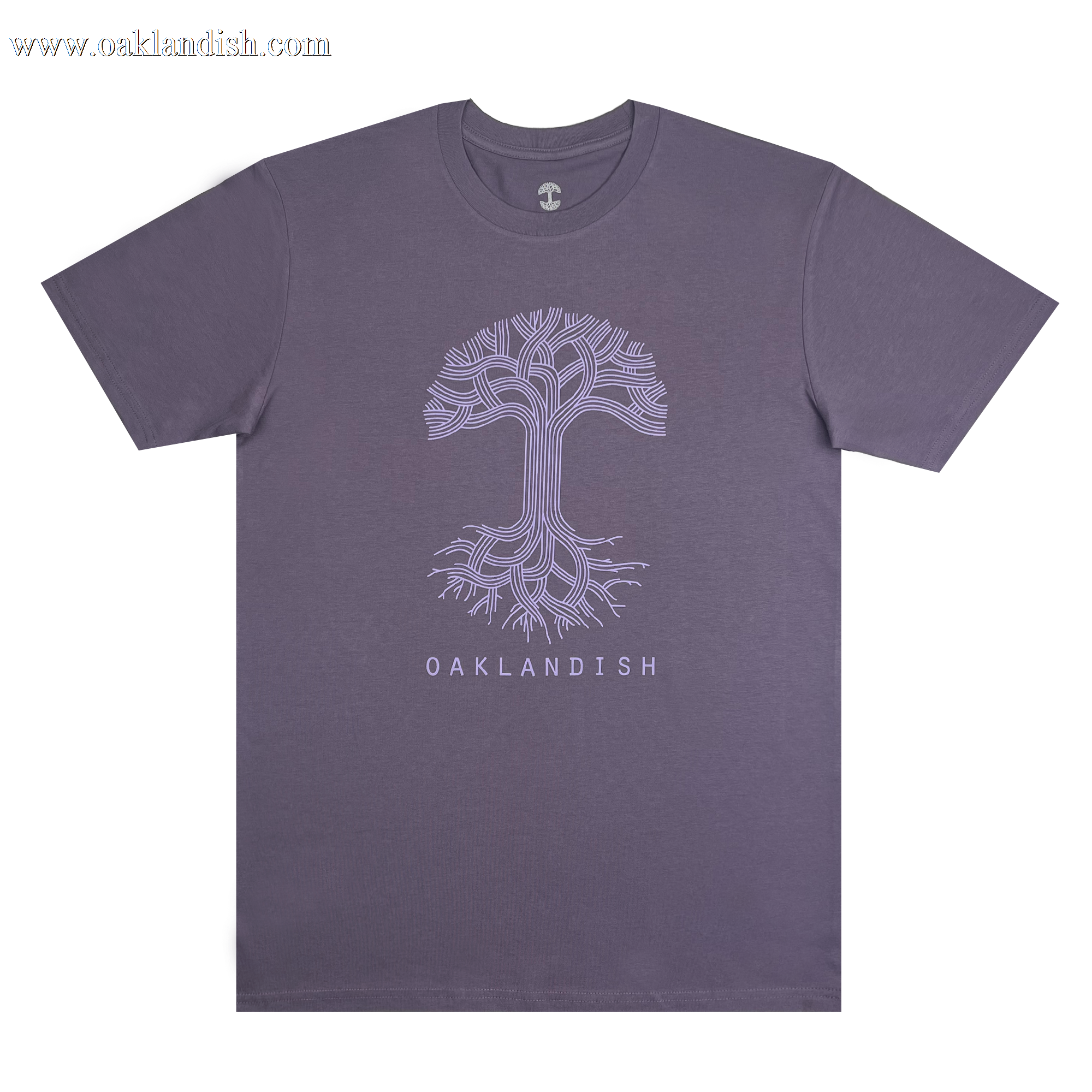 front view Oaklandish classic logo tee mauve.
