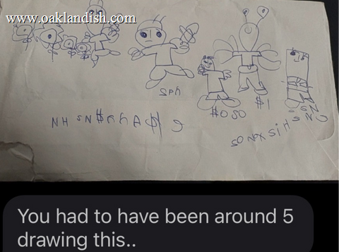 Image of a drawing from Colin Taniguchi from when he was around 5 years old.