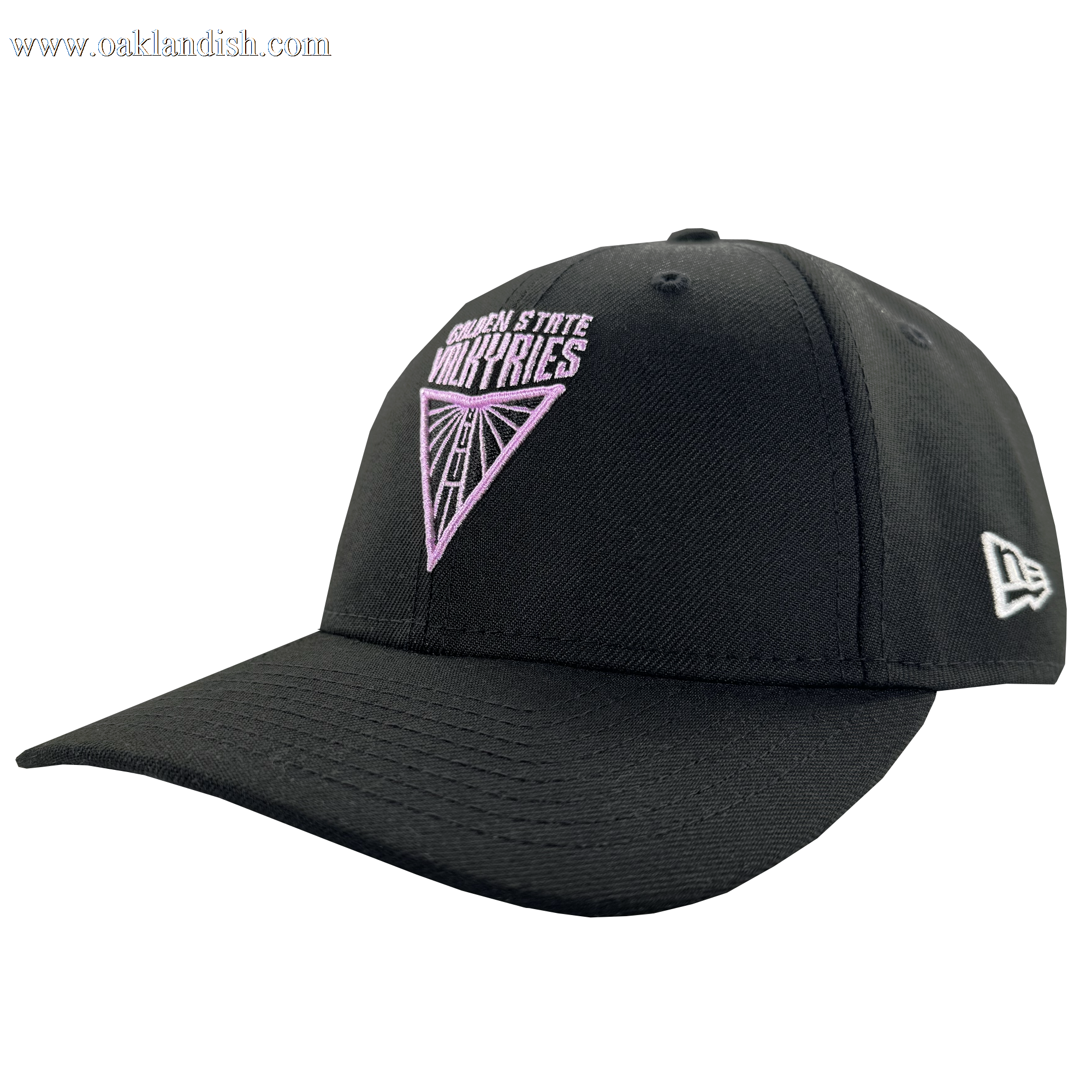 The GSV Logo 9FORTY Snapback by GSV is a black baseball cap with a purple geometric logo and "GOLDEN STATE MINISTRIES" embroidered on the front, plus a white New Era logo on the side, shown against a plain white background.