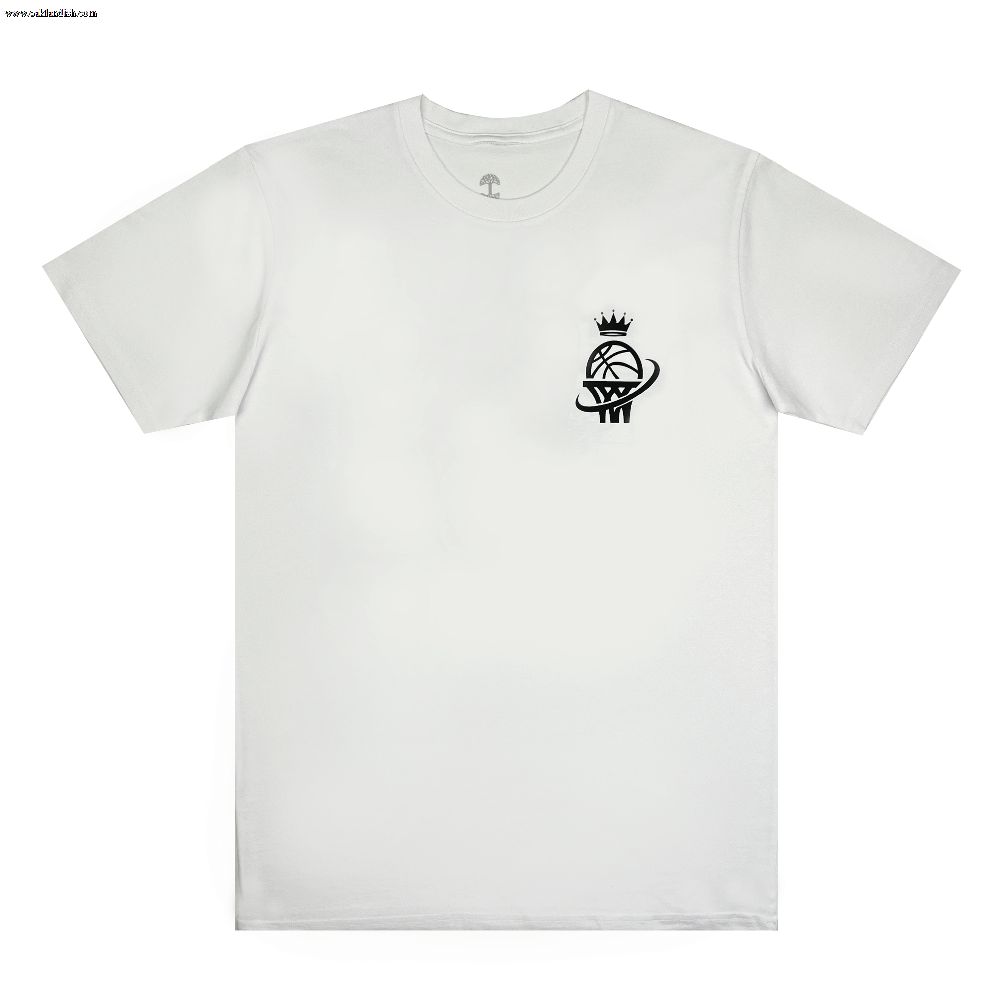 Front view of WPBA white t-shirt with WPBA logo on left chest in black.